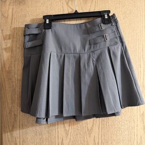 Princess Polly Grey Pleated Mini Skirt